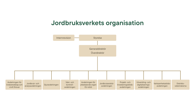Organisationsskiss för Jordbruksverket.